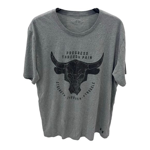 Under Armour Men's XL Project Rock Progress Through Pain Brahma Bull T-shirt - Picture 1 of 4